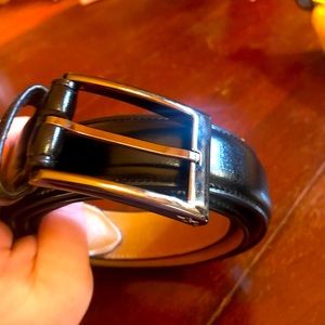 40L Black Leather Belt